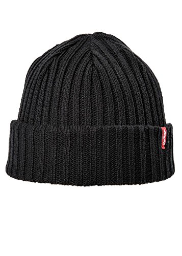 Levi's Unisex Ribbed Beanie Strickmütze, Schwarz (Black), One size von Levi's