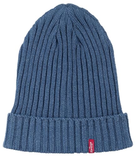 Levi's Unisex Indigo Ribbed Beanie Strickmütze, Blau (Dark Blue), One size von Levi's