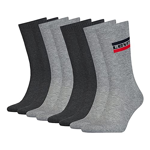 Levi's Unisex Strümpfe Regular Cut Sportswear Logo Socken 903013001 4 Paar, Größe:35-38, Artikel:-006 anthracite/grey von Levi's