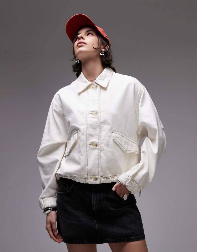 Levi's - Utility-Jacke aus Denim in Creme-Weiß von Levi's