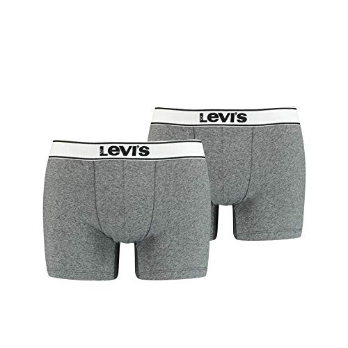 Levi's Vintage Heather Herren Boxershorts Unterwäsche Retroshorts 2er Pack, Farbe:Black, Bekleidungsgröße:S von Levi's