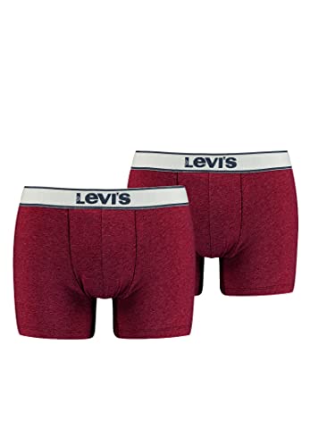 Levi's Vintage Heather Herren Boxershorts Unterwäsche Retroshorts 2er Pack, Farbe:Red, Bekleidungsgröße:S von Levi's