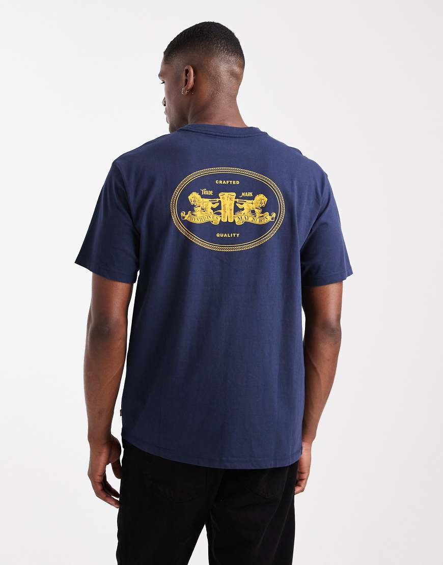 Levi's - Vintage-Oversize-T-Shirt in Marineblau mit 2-Pferde-Logo-Badge auf der Rückseite von Levi's