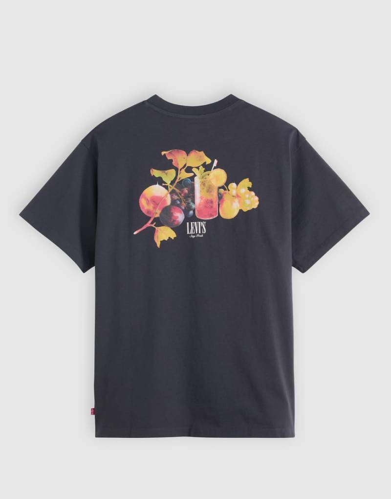 Levi's - Vintage-T-Shirt in Schwarz mit Oversize-Schnitt und Fruchtcocktail-Logoprint auf dem Rücken von Levi's