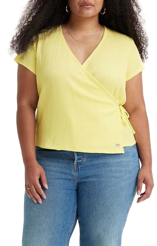 Levi's Women's Plus Size Dg Pointelle Wrap Sweater, Powdered Yellow, XXL von Levi's