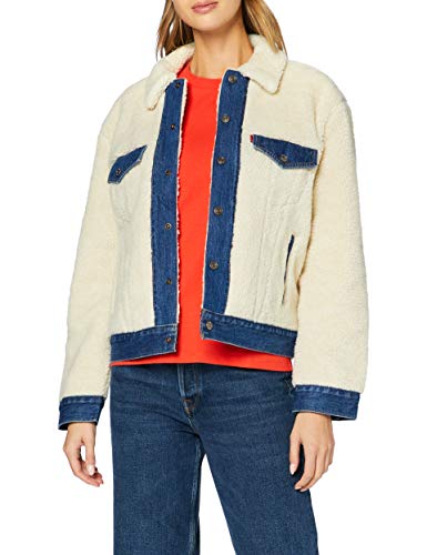 Levi's Damen Ex-Boyfriend Pieced Trucker Jacke Counting Sheep (Weiß) L von Levi's