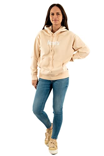 Levi's Damen Graphic Standard Hooded Sweatshirt Hoodie, Poster Logo Fleece Peach Puree, XXS von Levi's