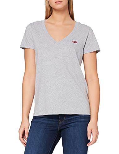 Levi's Damen Perfect V-Neck T-Shirt,Starstruck Heather Grey,XS von Levi's