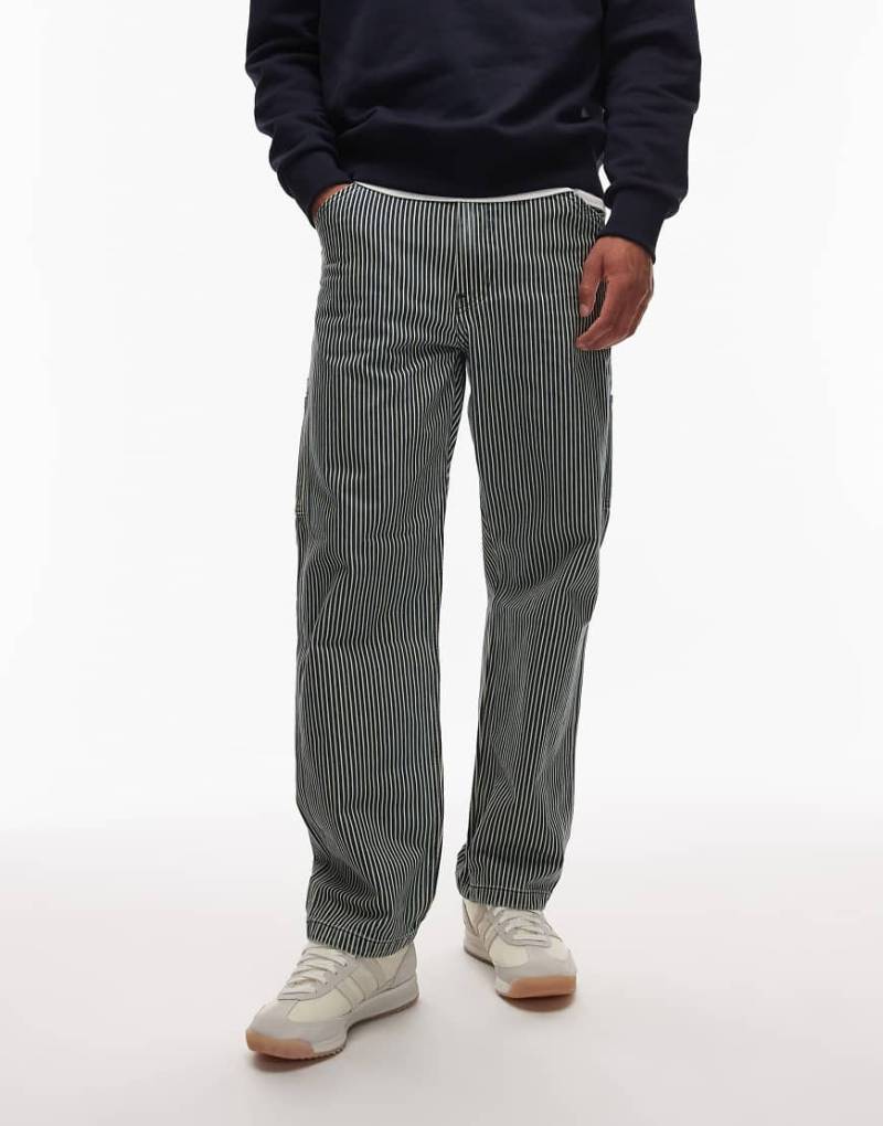 Levi's - Workwear Capsule 568 - Carpenter-Jeans in Mittelblau mit lockerem, geradem Schnitt und Railway-Streifen von Levi's