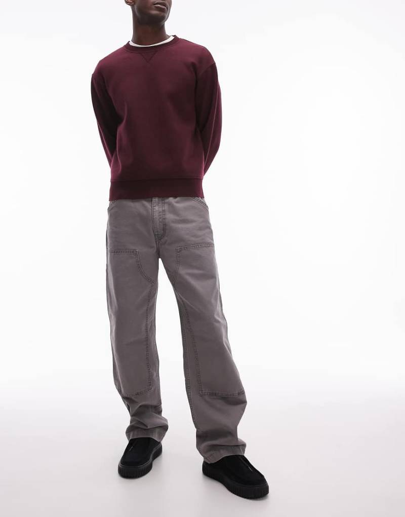 Levi's - Workwear Capsule 568 - Locker geschnittene Hose aus Canvas in Grau mit geradem Bein und doppellagiger Kniepartie von Levi's