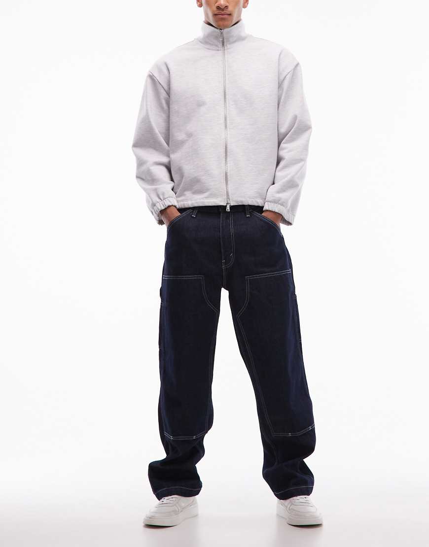 Levi's - Workwear Unisex 568 - Locker sitzende Unisex-Jeans in dunkelblauer Waschung mit doppellagiger Kniepartie und geradem Schnitt-Marineblau von Levi's