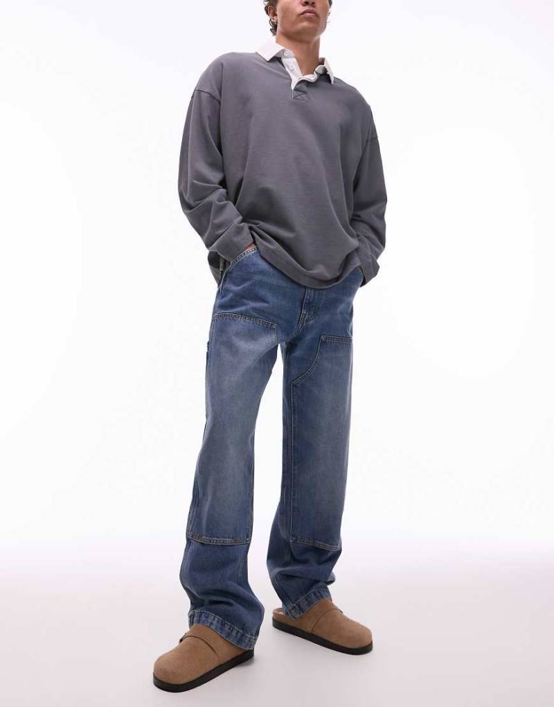 Levi's - Workwear Capsule 568 - Lockere, gerade Jeans in mittlerer Waschung mit doppellagiger Kniepartie-Blau von Levi's