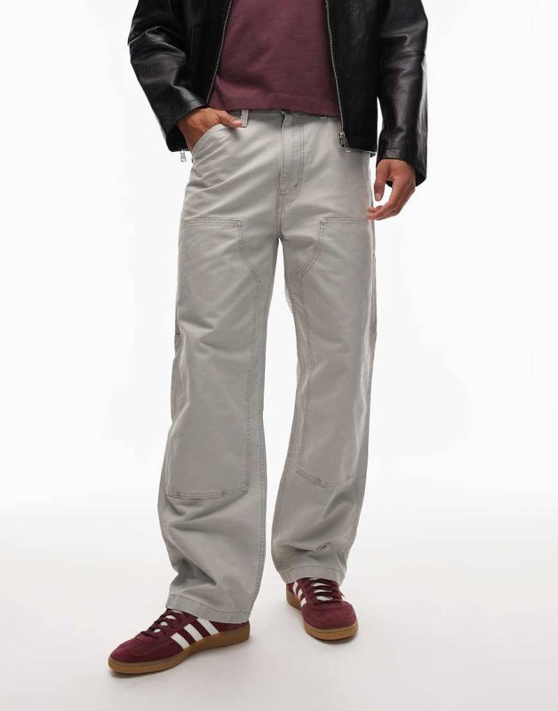 Levi's - Workwear 568 - Locker sitzende Straight-Jeans in Hellgrau mit doppellagiger Kniepartie von Levi's