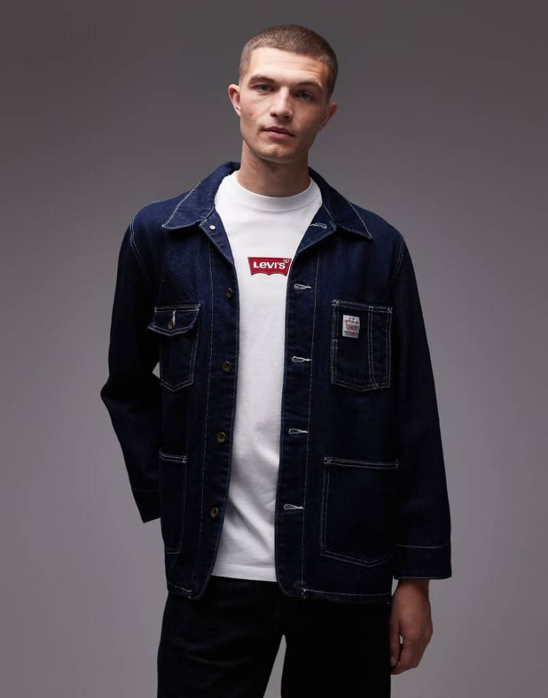 Levi's - Workwear Capsule Berkley - Chore-Mantel aus Denim in dunkler Waschung und Unisex-Passform-Marineblau von Levi's