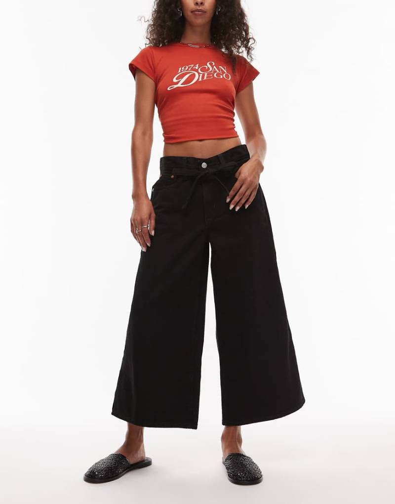 Levi's - XL - Hosenrock-Jeans in Schwarz mit weitem Bein von Levi's