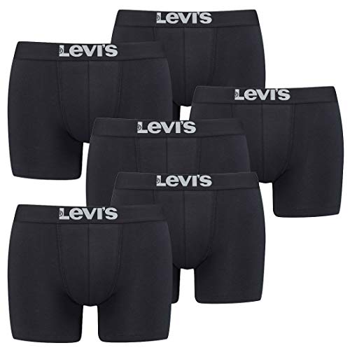 Levis Boxer Brief Boxershorts Men Herren Unterhose Pant Unterwäsche 6er Pack, Farbe:Jet Black, Bekleidungsgröße:L von Levi's
