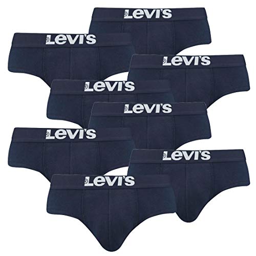 8er Pack Levis Men Solid Basic Brief Shorts Slip Herren Unterhose Pant Unterwäsche, Farbe:321 - Navy, Bekleidungsgröße:S von Levi's