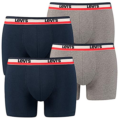 4 er Pack Levis Boxer Brief Boxershorts Men Herren Unterhose Pant Unterwäsche, Farbe:198 - Dress Blues, Bekleidungsgröße:M von Levi's