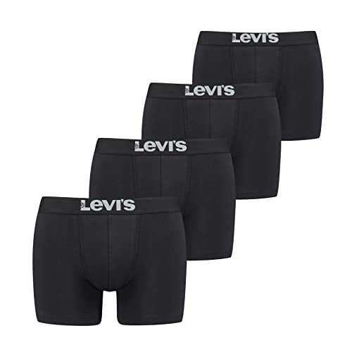 Levi’s Einfarbige Basic-Boxershorts, weiche Herrenunterwäsche aus Bio-Baumwolle mit elastischem Bund und doppelter Einlage, kein Hochrutschen, 4er-Pack Levi’s Einfarbige Basic-Boxershorts, weiche Herrenunterwäsche aus Bio-Baumwolle mit elastischem Bund und doppelter Einlage, kein Hochrutschen, 4er-Pack von Levi's