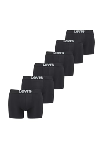 Levi’s Einfarbige Basic-Boxershorts, weiche Herrenunterwäsche aus Bio-Baumwolle mit elastischem Bund und doppelter Einlage, kein Hochrutschen, 4er-Pack von Levi's