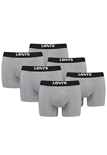 Levis Men SOLID Basic Boxer Brief ORG CO 6P, Farbe:Middle Grey Melange, Bekleidungsgröße:S von Levi's