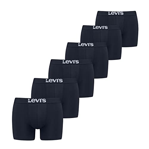 Levi’s Einfarbige Basic-Boxerslips, atmungsaktive Herrenunterwäsche aus Bio-Baumwolle mit elastischem Bund und doppelter Einlage, Keine hochrutschenden Beinöffnungen, 6er-Pack von Levi's
