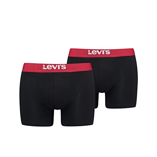 Levi's Herren Solid Basic Boxer, Black/Red, XXL von LEVIS