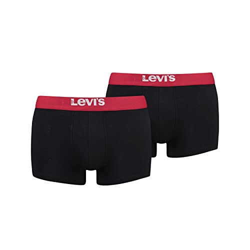 Levi's Herren Trunk Unterwäsche, Schwarz/Rot, M (2er Pack) von Levi's