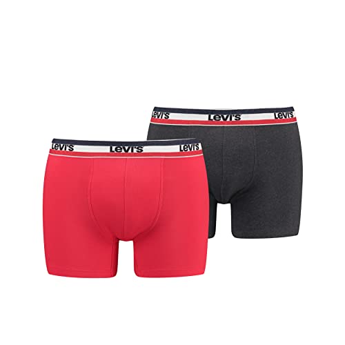 Levi's Herren Boxer Unterwäsche, Rot/Schwarz, XL (2er Pack) von LEVIS