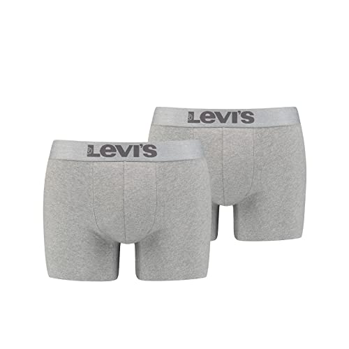 Levi's Herren Wasitband Organic Cotton Boxer Briefs, mid Grey Melange, M (2 Pack) von Levi's