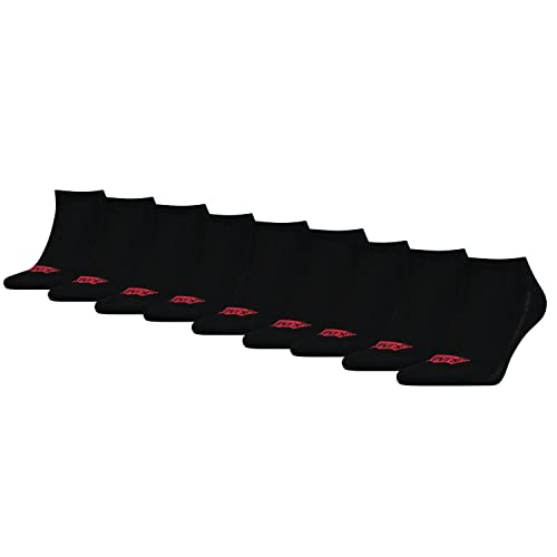 Levis Unisex Sneaker Sportsocken Low Cut Batwing Logo Ecom 9er Pack, Größe:39-42, Farbe:Jet Black 002 von Levi's