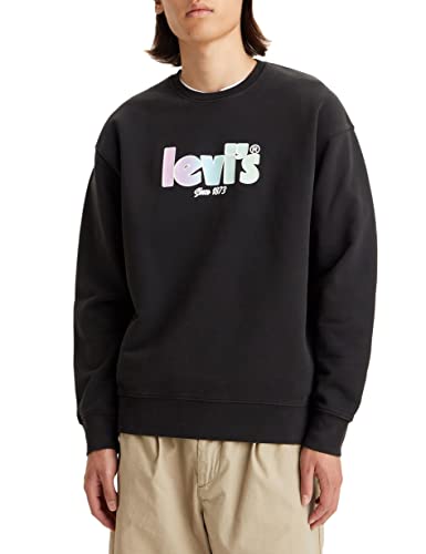 Levi's Herren Relaxd Graphic Crew Sweatshirt, Poster Logo - Caviar, M von Levi's