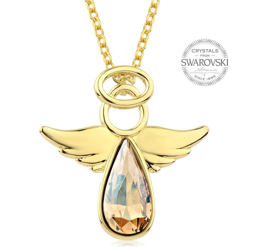 Levien Kette mit Einhänger Gold-plated necklace with shimmering crystal Angel Rafael von Levien