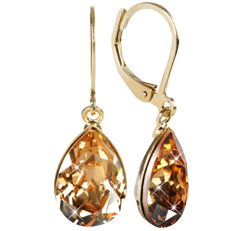 Levien Ohrring-Set Elegant gold-plated earrings with Pear Golden Shadow crystals von Levien