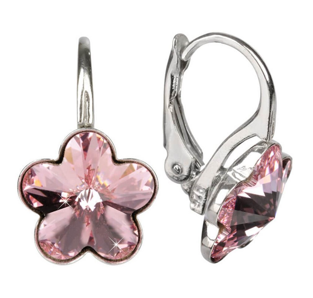 Levien Ohrring-Set Silberne Ohrringe für Mädchen Flower Crystal Light Rose von Levien