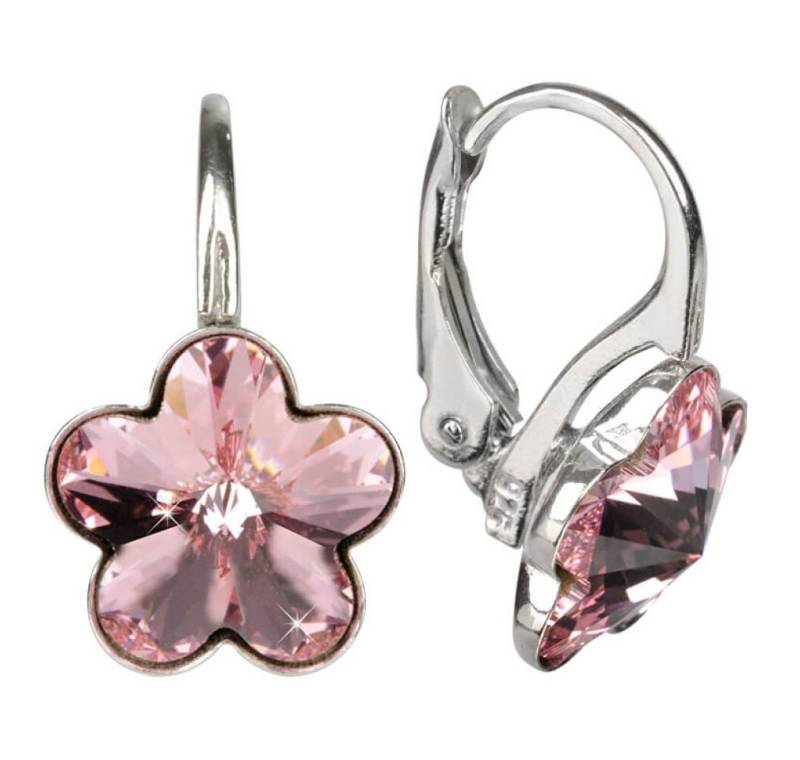 Levien Ohrring-Set Silberne Ohrringe für Mädchen Flower Crystal Light Rose von Levien