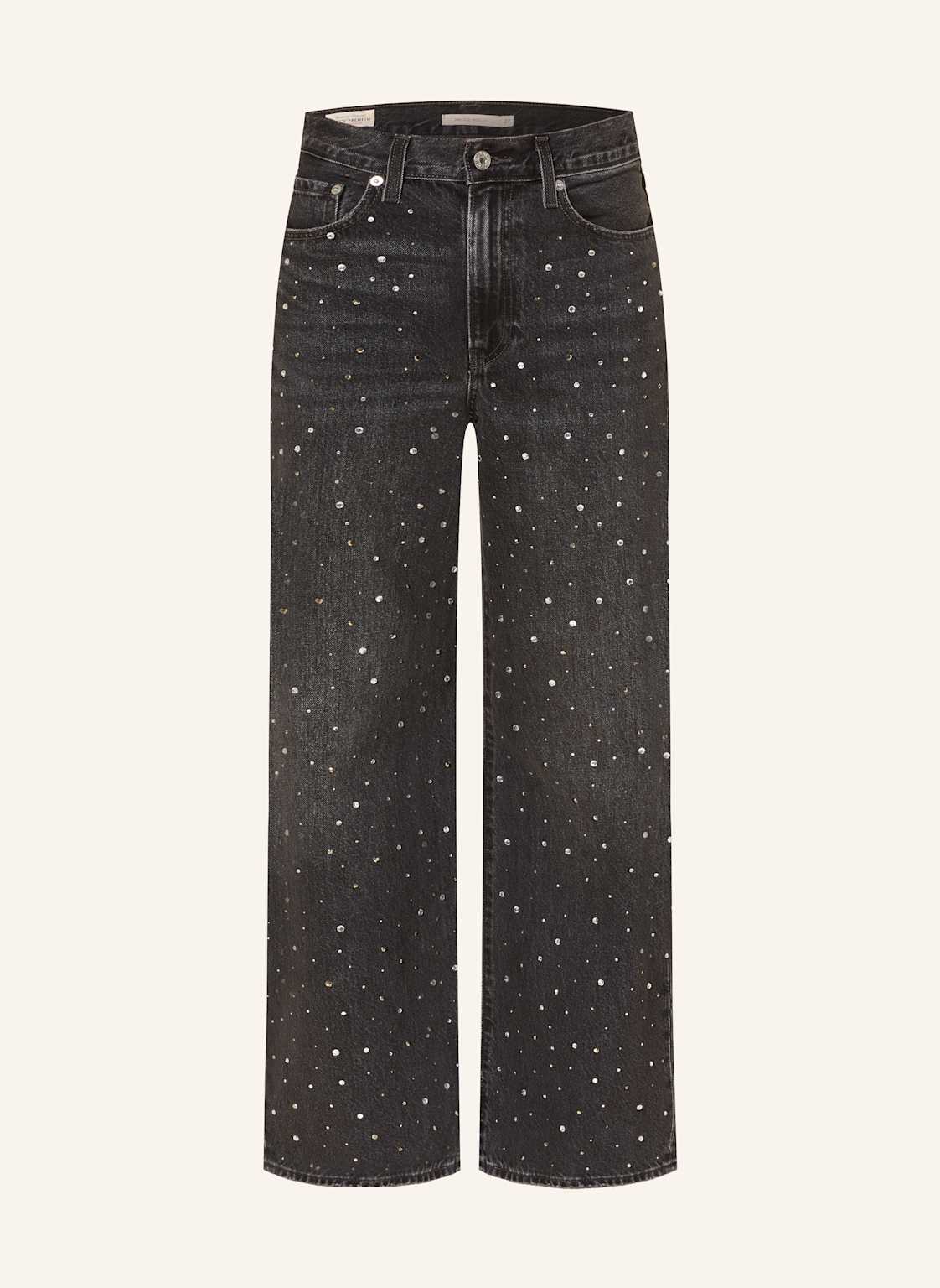 Levi's® Wide Leg Jeans Ribcage Mit Schmucksteinen schwarz von Levis