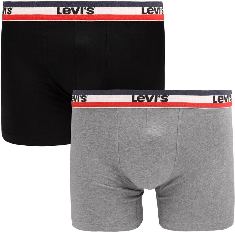 Levi's Brief Boxershorts 2-Pack Schwarz Grau - Größe XL von Levis