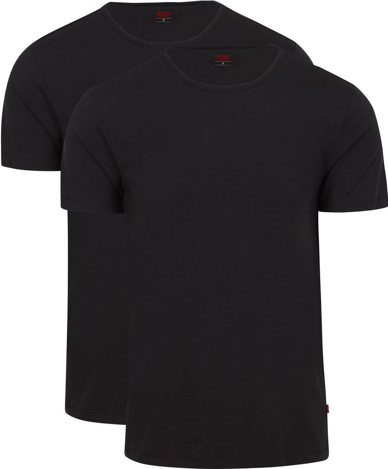 Levi's T-shirt Rund Hals Schwarz 2Pack - Größe L von Levis