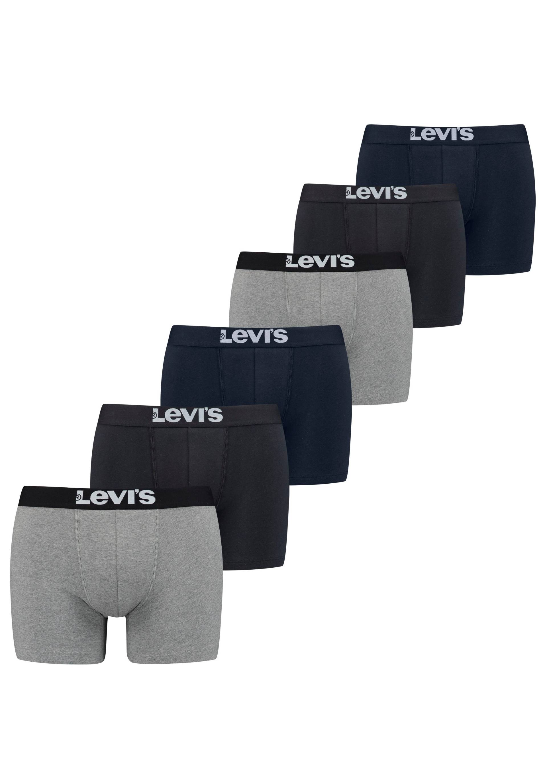 Levis Boxershorts, (Packung, 6 St.), LEVIS MEN SOLID BASIC BOXER BRIEF ORG CO 6P ECOM von Levis