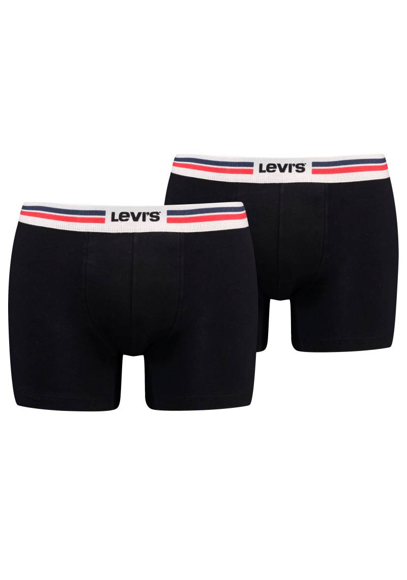 Levis Boxershorts "LEVIS MEN PL SPW LOGO BOXER BRIEF ORG 2P", (2er Pack), mit breitem Logobund von Levis