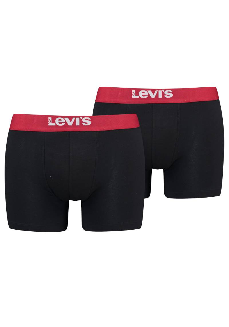 Levis Boxershorts "LEVIS MEN SLD BASC BOXER BRIEF ORG CO 2P", (Packung, 2er Pack), mit breitem Logobund von Levis