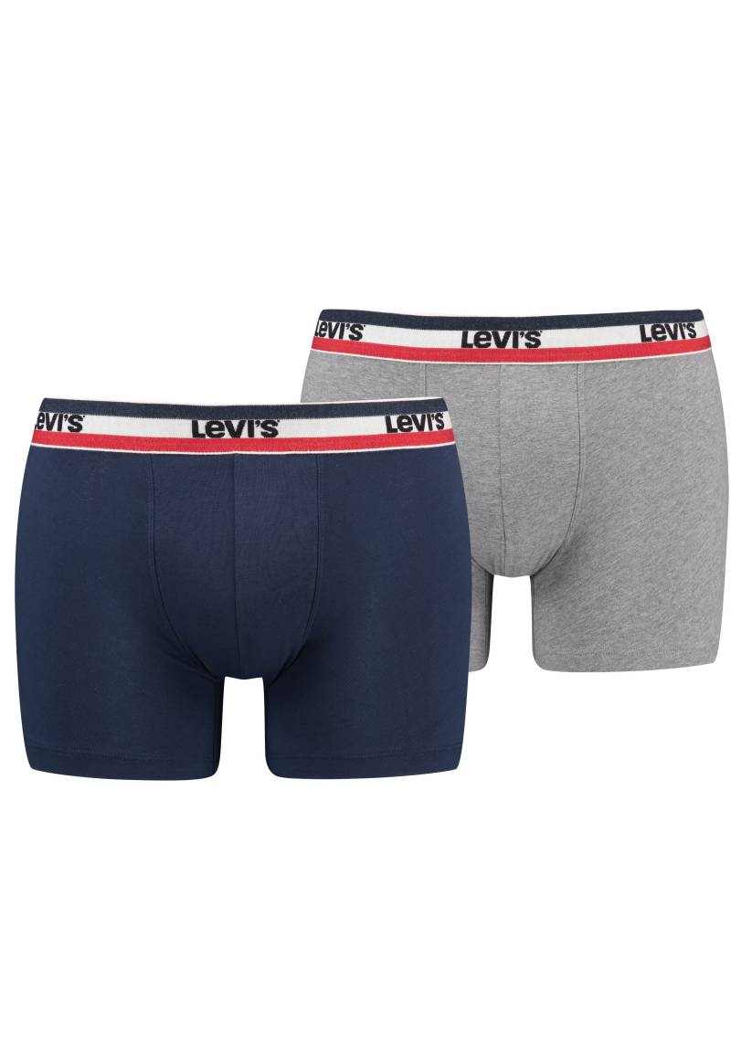Levis Boxershorts "LEVIS MEN SPW LOGO BOXER BRIEF ORG 2P", (Packung, 2er Pack), mit breitem Logobund von Levis