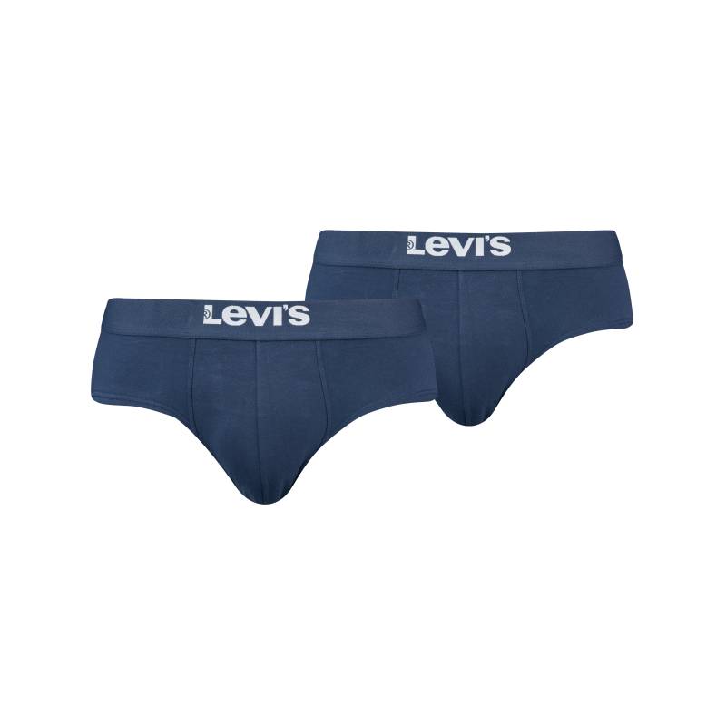 Levis Slip "LEVIS MEN SOLID BASIC BRIEF ORG CO 2P", (2er Pack), mit kontrastreichem Logobund von Levis