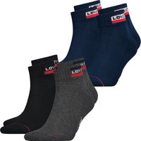 Levis Unisex Quarter Sportsocken Mid Cut Sportswear Logo 4er 6er 8er Multipack von Levis