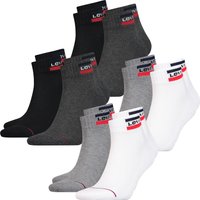 Levis Unisex Quarter Sportsocken Mid Cut Sportswear Logo 4er 6er 8er Multipack von Levis