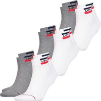 Levis Unisex Quarter Sportsocken Mid Cut Sportswear Logo 4er 6er 8er Multipack von Levis