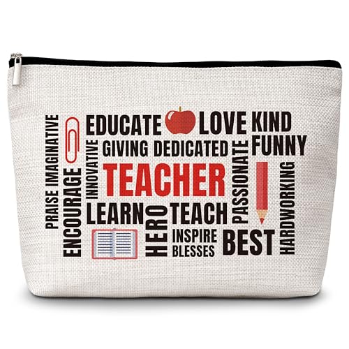 Levitatinyear Kosmetiktasche mit Aufschrift "Best Teacher Ever", für Lehrer, Geschenk für Frauen, Dankeschön-Geschenke für Lehrer, Bleistiftbeutel, Geburtstagsgeschenk für Lehrer, 36 Jahre, von Levitatinyear