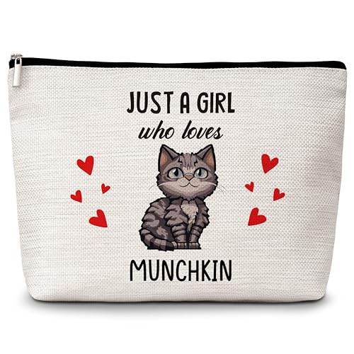 Munchkin Make-up-Tasche für Katzenliebhaber, Geschenk für Katzenliebhaber, Haustierbesitzer, Geburtstags- und Weihnachtsgeschenke für Mädchen, Frauen, Freunde, 83, Weiss/opulenter Garten von Levitatinyear