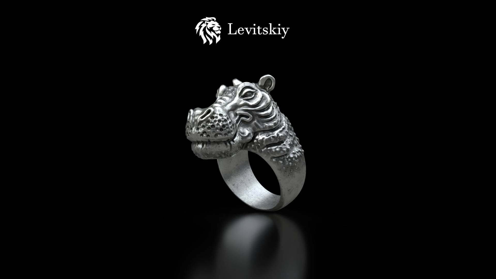 Behemoth Handgemachter Silber Ring, Kopf Schmuck, Sterling Männer Geschenk, Tier Erinnerungsgeschenk von LevitskyJewerly